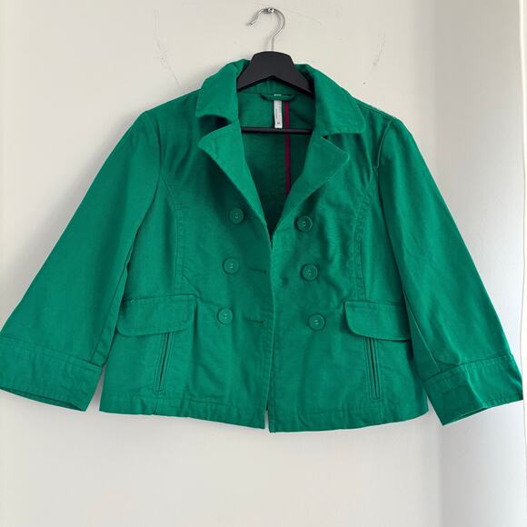 Y2K Old Navy Pea Coat Green Size Medium - Picture 1 of 6